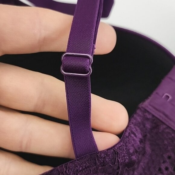 ⭐️2/ $40⭐️ La SENZA Obsession Dark Plum Purple Push Up Underwire Lace Bra 38D - Picture 10 of 14